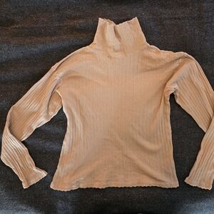 Rudy Jude Beige Ribbed Long Sleeve Top
